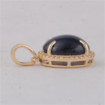9K Gold 3.97 Ct Oval Sapphire Pendant