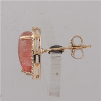 9K Gold 4.02 Ct Pear Pink Tourmaline Earrings