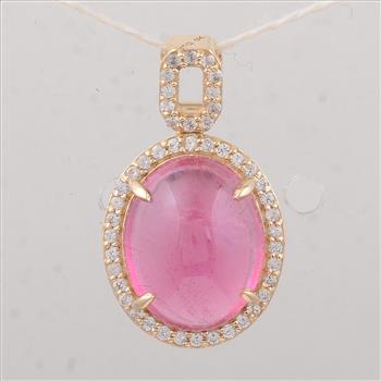 9K Gold 4.08 Ct Oval Tourmaline Pendant