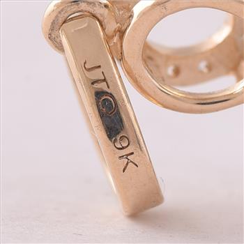 9K Gold 4.10 Ct Round Blue Topaz Pendant