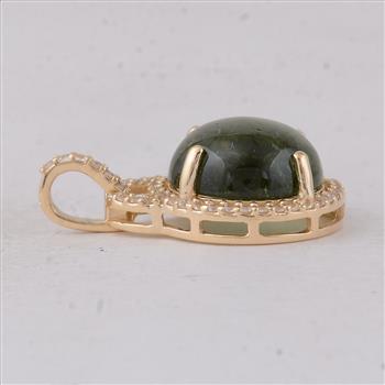 9K Gold 4.22 Ct Round Tourmaline Pendant