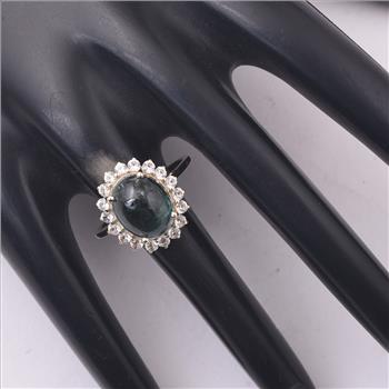 9K Gold 5.32 Ct Oval Tourmaline Ring 7 US Ring Size