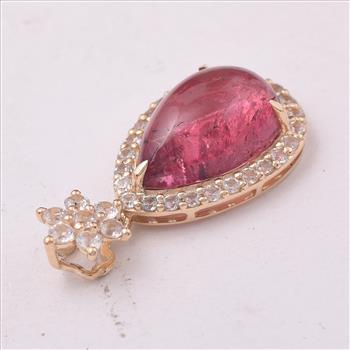 9K Gold 5.58 Ct Pear Tourmaline Pendant
