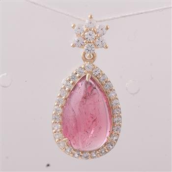 9K Gold 5.58 Ct Pear Tourmaline Pendant