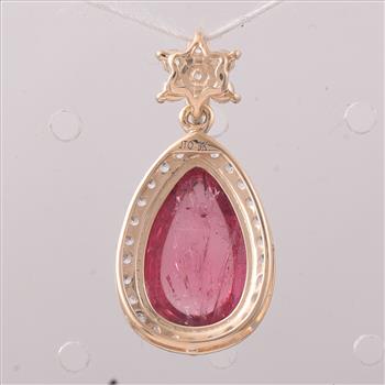 9K Gold 5.58 Ct Pear Tourmaline Pendant