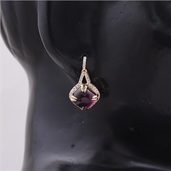 9K Gold 5.59 Ct Cushion Tourmaline Earrings