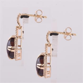 9K Gold 5.59 Ct Cushion Tourmaline Earrings