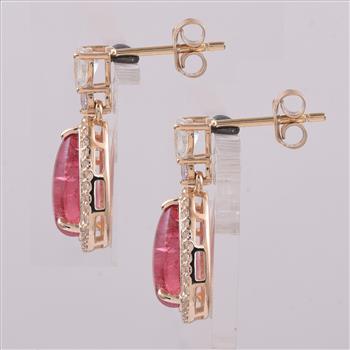 9K Gold 6.17 Ct Pear Tourmaline Earrings