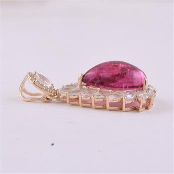 9K Gold 6.38 Ct Pear Tourmaline Pendant