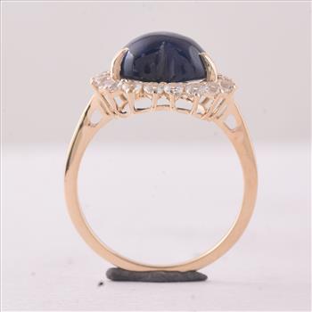 9K Gold 6.72 Ct Heart Sapphire Ring 7 US Ring Size