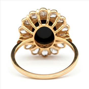 9K Gold 7.91 Ct Oval Sapphire Ring 7 US Ring Size