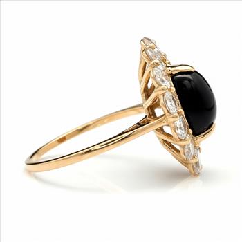 9K Gold 7.91 Ct Oval Sapphire Ring 7 US Ring Size