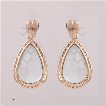 9K Gold 8.07 Ct Pear Aquamarine Earrings