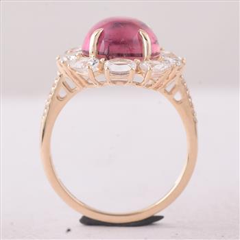 9K Gold 8.10 Ct Oval Tourmaline Ring 7 US Ring Size