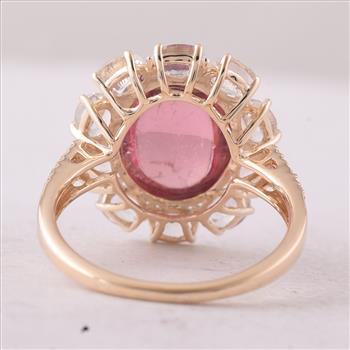 9K Gold 8.10 Ct Oval Tourmaline Ring 7 US Ring Size