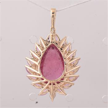9K Gold 8.32 Ct Pear Tourmaline Pendant