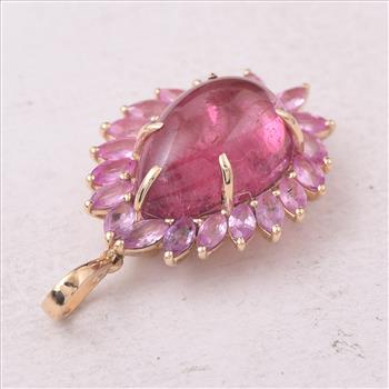9K Gold 8.32 Ct Pear Tourmaline Pendant