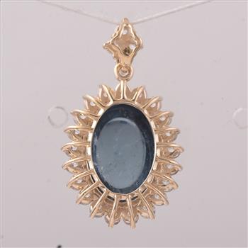 9K Gold 9.22 Ct Oval Tourmaline Pendant