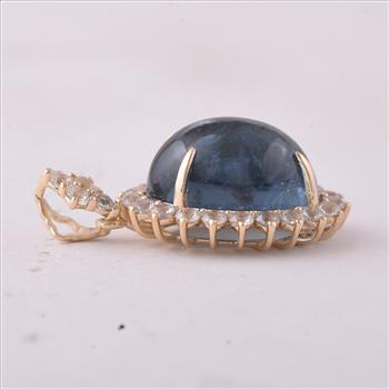 9K Gold 9.22 Ct Oval Tourmaline Pendant