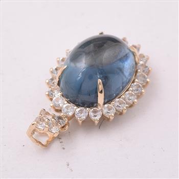9K Gold 9.22 Ct Oval Tourmaline Pendant