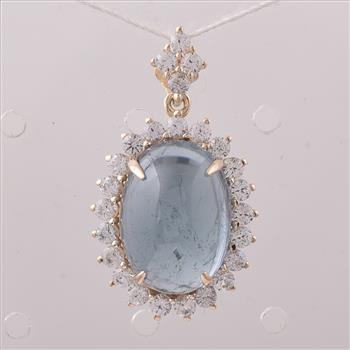 9K Gold 9.22 Ct Oval Tourmaline Pendant