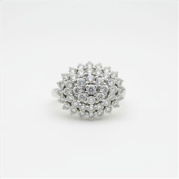 NO RESERVE 0.08 Ct Round Cubic Zirconia 925 Sterling Silver Ring