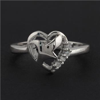 NO RESERVE 0.08 Ct Round Cubic Zirconia 925 Sterling Silver Ring