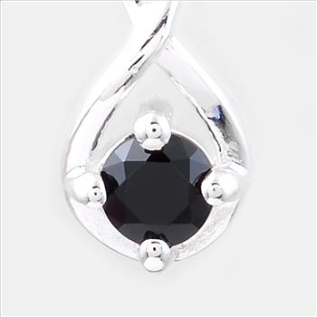NO RESERVE 0.13 Ct Round Black Spinal, 925 Sterling Silver Pendant