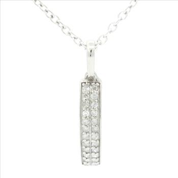 NO RESERVE 0.16 Ct Round Diamond 925 Silver Pendant