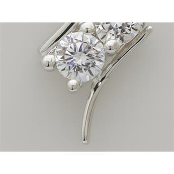 NO RESERVE 0.24 Ct Round Cubic Zirconia 925 Sterling Silver Pendant