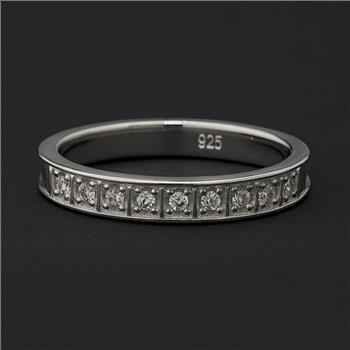 NO RESERVE 0.26 Ct Round Cubic Zirconia 925 Sterling Silver Ring