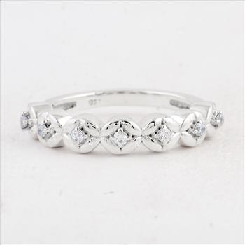 NO RESERVE 0.27 Ct Round Cubic Zirconia 925 Sterling Silver Ring