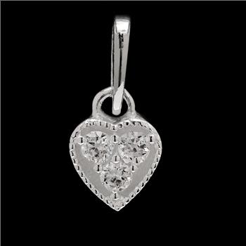 NO RESERVE 0.30 Ct Round Cubic Zirconia 925 Sterling Silver Pendant