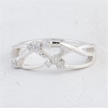 NO RESERVE 0.31 Ct Round Cubic Zirconia 925 Sterling Silver Ring