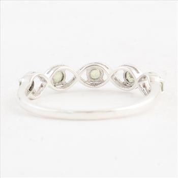 NO RESERVE 0.32 Ct Round Peridot 925 Sterling Silver Ring