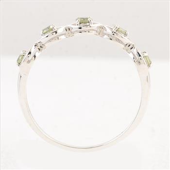 NO RESERVE 0.32 Ct Round Peridot 925 Sterling Silver Ring