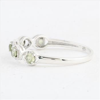 NO RESERVE 0.32 Ct Round Peridot 925 Sterling Silver Ring