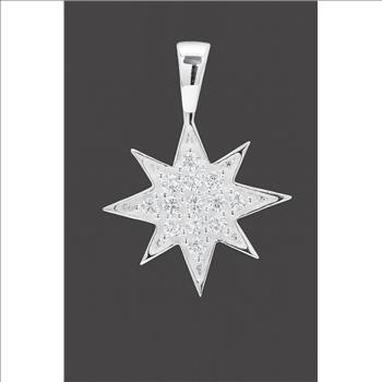 NO RESERVE 0.33 Ct Round Cubic Zirconia 925 Sterling Silver Pendant