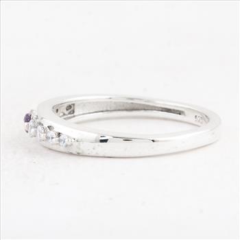 NO RESERVE 0.38 Ct Round Amethyst 925 Sterling Silver Ring