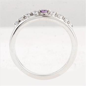 NO RESERVE 0.38 Ct Round Amethyst 925 Sterling Silver Ring