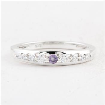 NO RESERVE 0.38 Ct Round Amethyst 925 Sterling Silver Ring