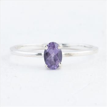 NO RESERVE 0.41 Ct Oval Amethyst 925 Sterling Silver Ring