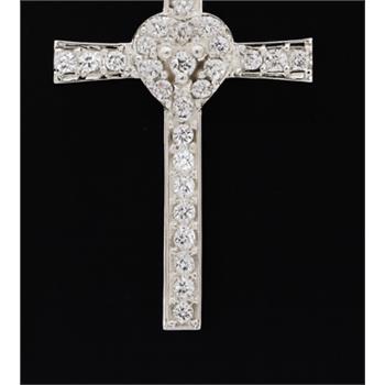 NO RESERVE 0.41 Ct Round Cubic Zirconia 925 Sterling Silver Pendant