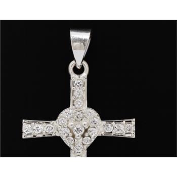 NO RESERVE 0.41 Ct Round Cubic Zirconia 925 Sterling Silver Pendant