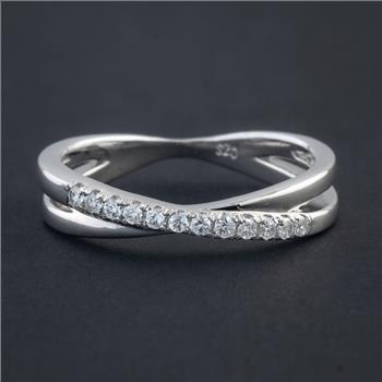 NO RESERVE 0.41 Ct Round Cubic Zirconia 925 Sterling Silver Ring