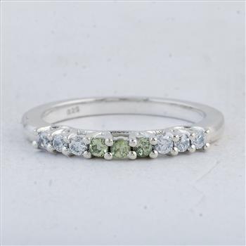 NO RESERVE 0.44 Ct Round Peridot 925 Sterling Silver Ring