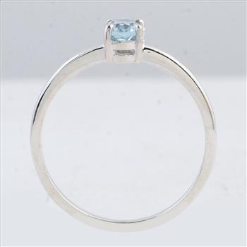 NO RESERVE 0.45 Ct Oval Swiss Blue Topaz 925 Sterling Silver Ring