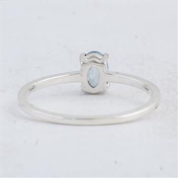NO RESERVE 0.45 Ct Oval Swiss Blue Topaz 925 Sterling Silver Ring