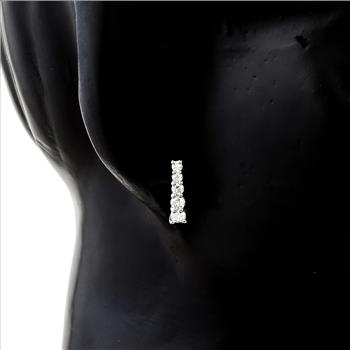 NO RESERVE 0.45 Ct Round Lab Grown Diamond 925 Silver Earrings
