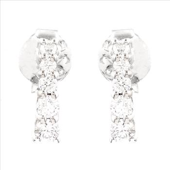 NO RESERVE 0.45 Ct Round Lab Grown Diamond 925 Silver Earrings